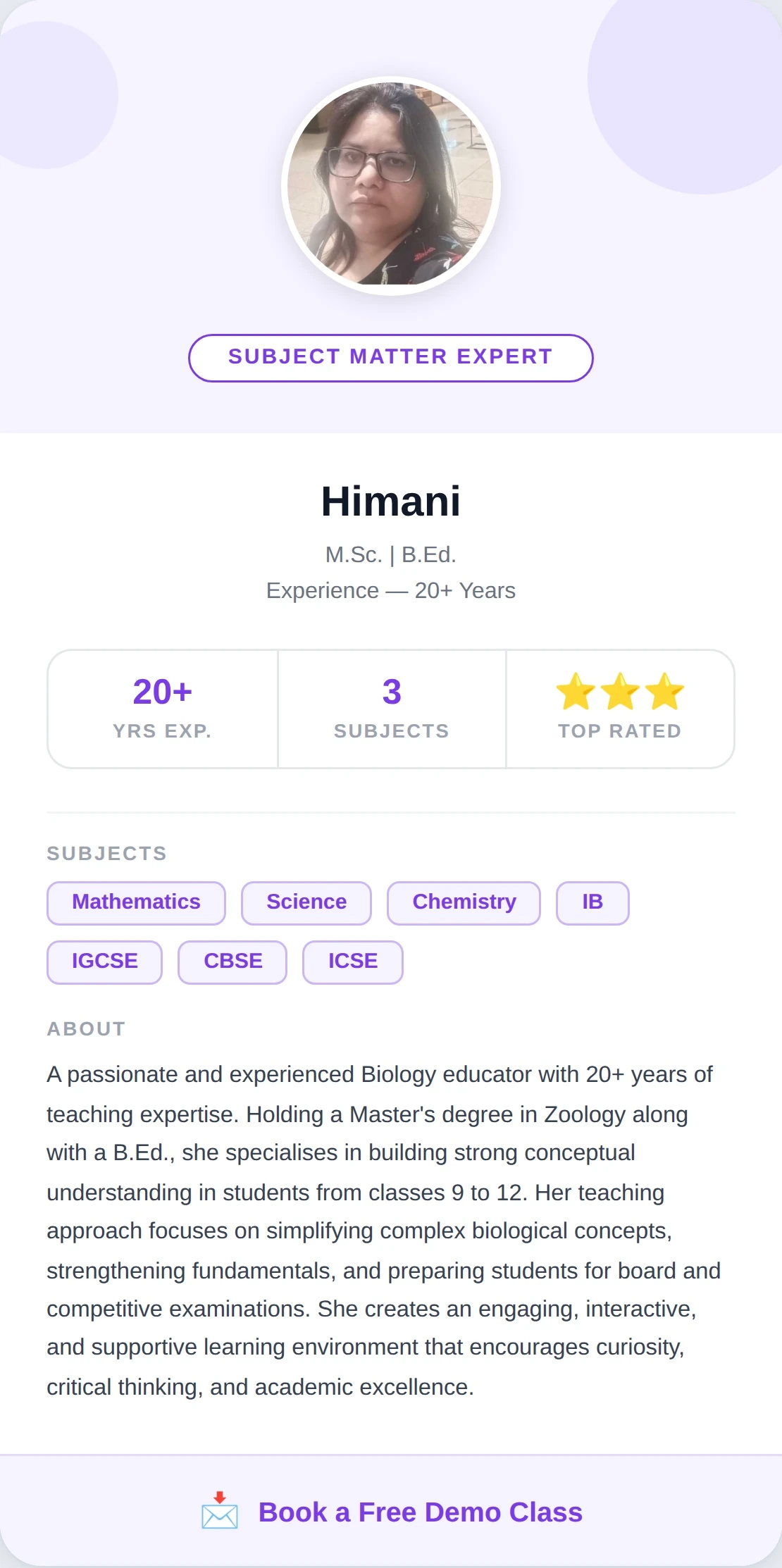 Teacher Profile